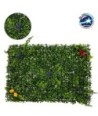 GLOBOSTAR® BOXWOOD 78409 Τεχνητό Πάνελ Φυλλωσιάς Κάθετος Κήπος Πυξάρι-Φτέρη-Περεσκία - Πράσινο - Μ60 x Π7 x Υ40cm